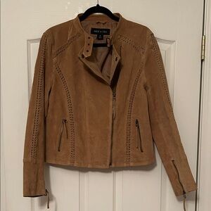 Chic Tan Ookie & Lala Suede Leather Jacket
